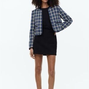 Blue and cream Blazer Classic Tweed Jacket